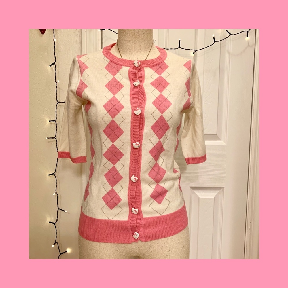 Hello Kitty Sanrio Argyle Cardigan
